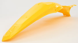 Acerbis yellow rear fender for motocross or dirt bikes, designed for durability and style, shown on a motorcycle.
