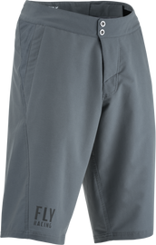 Fly Racing Maverik shorts in grey, size 28, featuring casual design and adjustable waistband for a comfortable fit.
