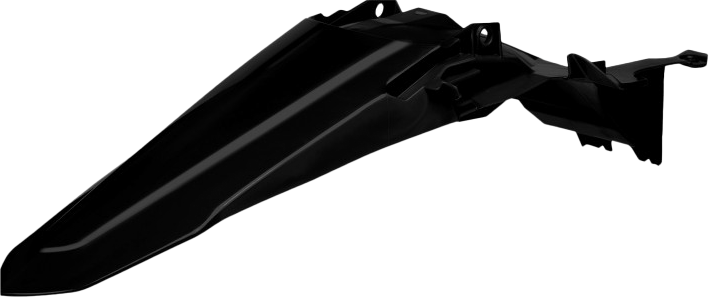 Polisport Plastics black rear fender body part for Yamaha 64-868733 motorcycle, shown from side angle in the image.