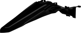 Polisport Plastics black rear fender body part for Yamaha 64-868733 motorcycle, shown from side angle in the image.