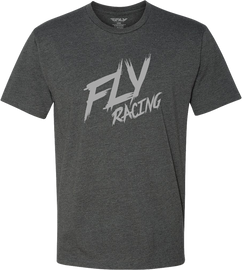 Fly Racing Fly Brawl Tee in charcoal, front view showing the casual crewneck t-shirt with logo print.