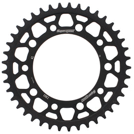 Supersprox steel rear sprocket with 41 teeth, black finish, designed for 520 chain bikes, shown in close-up.