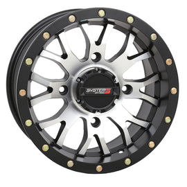 System 3 St3 14x7 matte machined and black wheel with 5+2 offset for Can-Am Maverick, featuring 4/137 bolt pattern.