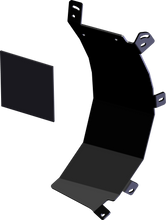 Load image into Gallery viewer, KFI Products Poly Blade Side Shield Pass 10-6115 for plow, showing a black poly shield attached to a snow plow blade.