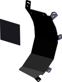 KFI Products Poly Blade Side Shield Pass 10-6115 for plow, showing a black poly shield attached to a snow plow blade.