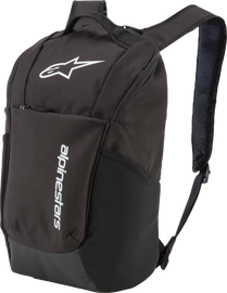 Alpine Star Defcon V2 black backpack with multiple compartments and padded straps, designed for durable luggage travel.