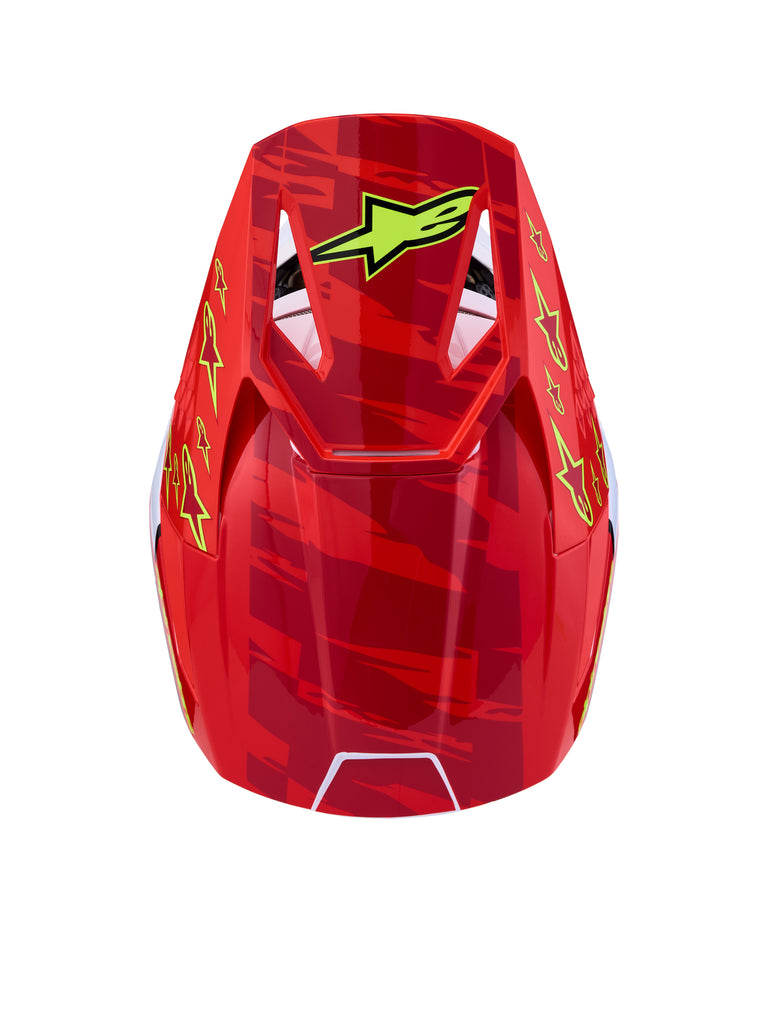 S M3 Falcon Helmet Ece06/Dot Red Fl/Wht/Blue/Yl Flgl Lg