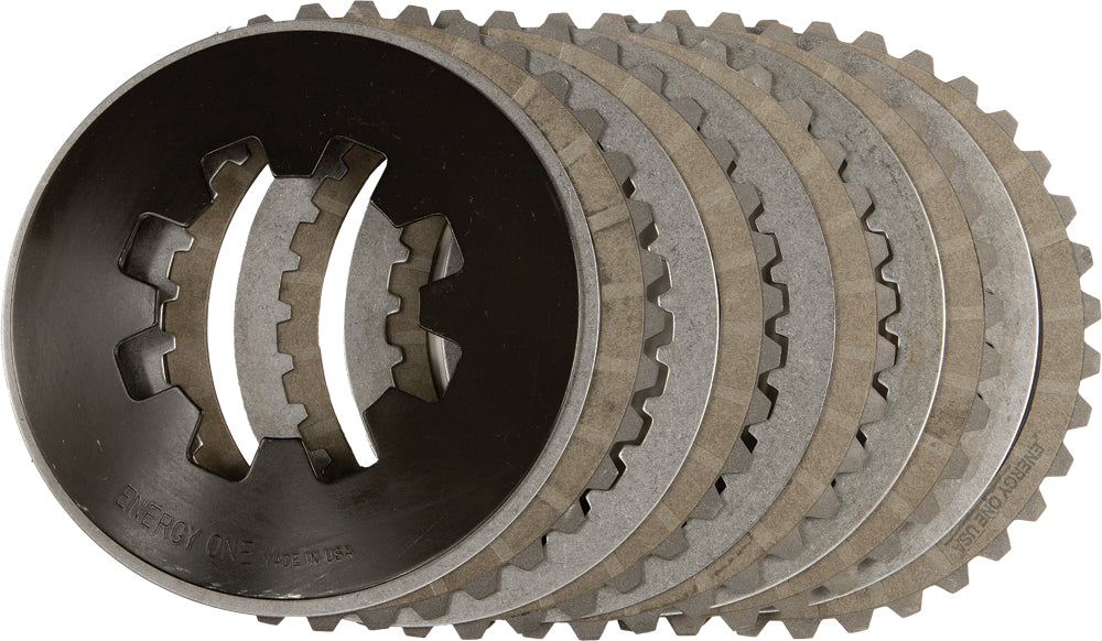 Energy One E1 clutch kit for Buell Blast with friction plates and spring, featuring durable clutch components.