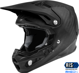 Fly Racing Formula Carbon Solid helmet in matte black with large size, featuring a sleek carbon design and aerodynamic shape.