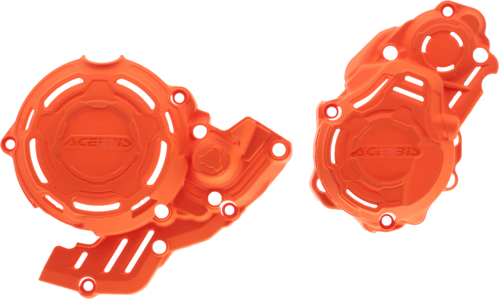 Acerbis X-Power Kit Orange motorcycle body kit with orange panels and black accents, designed for off-road or motocross bikes.