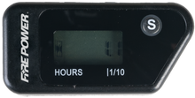 Load image into Gallery viewer, Fire Power wireless hour meter gauge with digital display and mounting bracket for monitoring engine run hours.