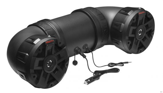 Boss Audio 450W Bluetooth all-terrain sound system with rugged design and control panel, suitable for outdoor audio entertainment.