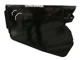 Pro Armor traditional half doors for Polaris 67-52002BL, black body panels with textured finish and mounting hardware visible