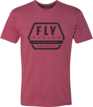Load image into Gallery viewer, Fly Racing Fly Track Tee in red, large size, featuring the brand logo and casual fit, displayed on a plain background.