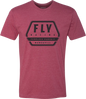 Fly Racing Fly Track Tee in red, large size, featuring the brand logo and casual fit, displayed on a plain background.