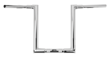 Load image into Gallery viewer, Chrome Burly Brand Jason 14-inch motorcycle handlebars with 1.25-inch T-bar for custom bike styling.