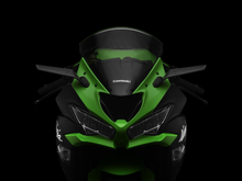 Load image into Gallery viewer, Pair of RIZOMA Stealth Sport motorcycle mirrors in black with sleek, aerodynamic design for Kaw 58-BSS061B model.