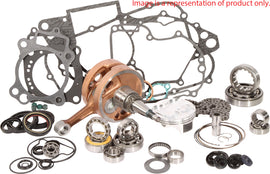 Vertex complete engine rebuild kit for Yamaha WR101127, showing engine components and parts laid out for repair or restoration.
