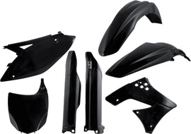 Acerbis black plastic kit with various panels and components for motorcycle customization and repair.