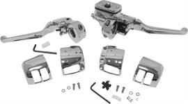 HardDrive chrome hand controls with 9/16 M/Cyl, designed for 1996-2006 Harley Davidson models, without switches.