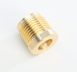 WSM Performance Parts Sea-Doo alloy cable nut replacement for control lines, shown in close-up with metallic finish.