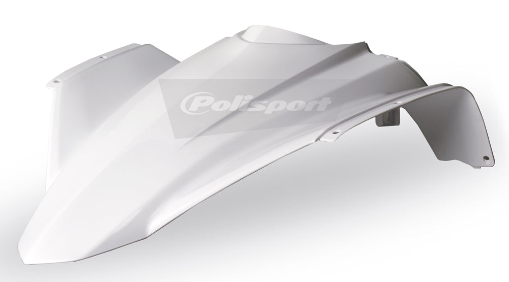 Polisport Plastics white front cover for off-road vehicle with part number 64-56420, shown on a white background.