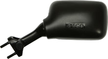 Load image into Gallery viewer, Emgo left motorcycle mirror with 8mm mounting, featuring a round reflective surface and black finish for easy installation.