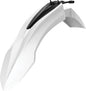 Polisport Plastics Beta front fender in white, motorcycle plastic fender with smooth surface, part number 64-69081, for Beta models