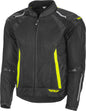 Fly Racing Coolpro Mesh Jacket in black and hi-vis, size small, featuring breathable mesh fabric and reflective accents.