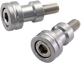 ZETA M6 titanium swingarm spools for Yamaha motorcycle, lightweight and durable bike accessories for easy wheel removal.