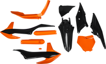 Load image into Gallery viewer, Acerbis blue full plastic body kit for KTM motorcycle, including front and side panels, in vibrant blue color.