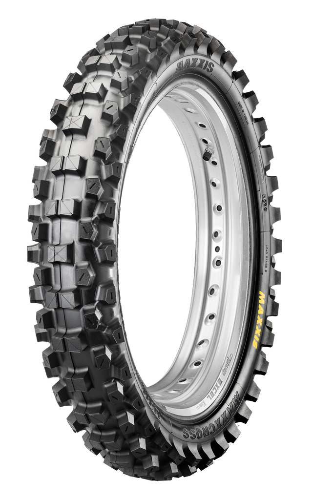 Maxxis Maxxcross MX-Ih rear tire 90/100-16 bias tire with tread pattern for off-road motorcycle use.