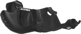 Acerbis black skid plate for Yamaha motorcycles, durable protective part with mounting hardware visible.