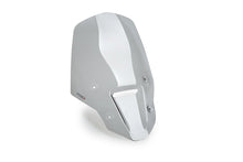 Load image into Gallery viewer, PUIG touring smoke windscreen for motorcycle, clear curved windshield with mounting hardware visible