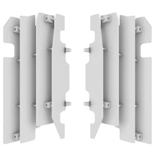 Load image into Gallery viewer, White Polisport Plastics radiator louvers for motorcycle, model 64-56529, with vented design and durable plastic construction.