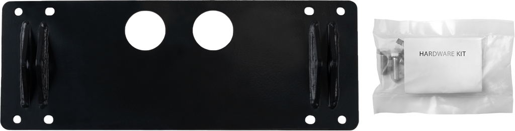 Open Trail ATV plow mount 459-5090, durable metal bracket for attaching a plow to ATV, shown in black with mounting holes