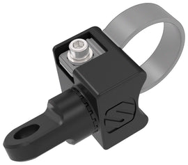 Black Scosche adjustable whip and flag mount clamp designed for secure attachment on bikes or vehicles.