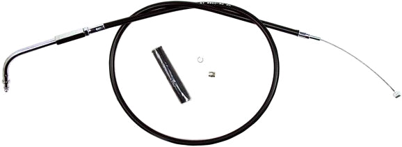 Motion Pro black vinyl idle cable for hydraulic control lines, featuring a flexible black cable with metal fittings.