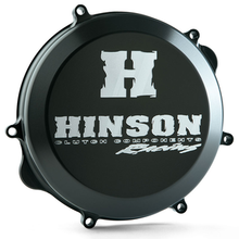 Load image into Gallery viewer, Hinson clutch cover for Yamaha YZ450F engine, black metal with mounting hardware visible in the image.