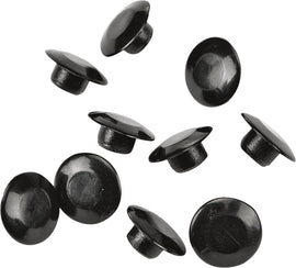 Black HardDrive H-Bar clamp bolt caps, 10-pack, for hardware and fastener fittings, shown in a close-up view.