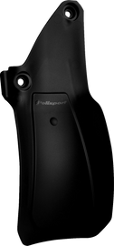 Polisport Plastics black rear shock flap for KTM motorcycles, model 64-890641, shown in the product image.