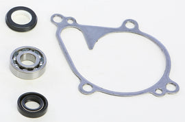 Hot Rods Water Pump Repair Kit 421-W0063 for engine, showing various gaskets and components on a clean surface.