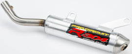Pro Circuit 304 Silencer exhaust for motorcycles, showing the sleek aluminum and black finish with mounting details.