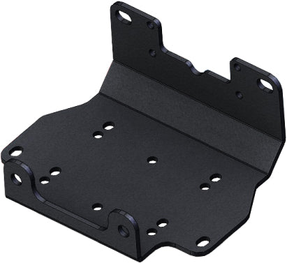 KFI Products winch mount bracket for off-road vehicles, sturdy black metal construction with mounting holes for secure attachment.