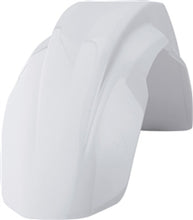 Load image into Gallery viewer, White Polisport Plastics front fender for motorcycles, featuring a sleek design and durable plastic construction.