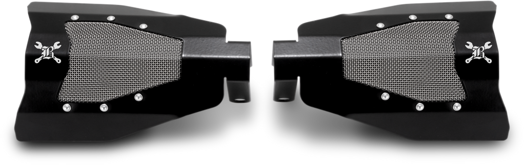 Burly Brand Titan hydraulic hand guards mounted on motorcycle handlebars, featuring durable metal construction and black finish.