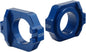 WORKS Axle Blocks Elite Hon Blue drive axle blocks, durable bike components for secure wheel mounting, shown in vibrant blue.