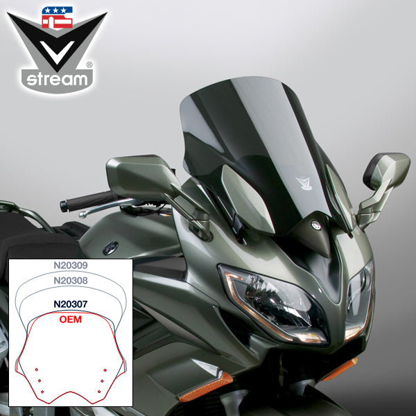 National Cycle Vstream Sport dark tint windshield for motorcycle, with a sleek, aerodynamic design and tinted finish.
