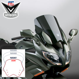 National Cycle Vstream Sport dark tint windshield for motorcycle, with a sleek, aerodynamic design and tinted finish.