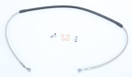 Streamline front brake line with three hoses, Hon standard, for motorcycle braking system, visible metal fittings and rubber tubing